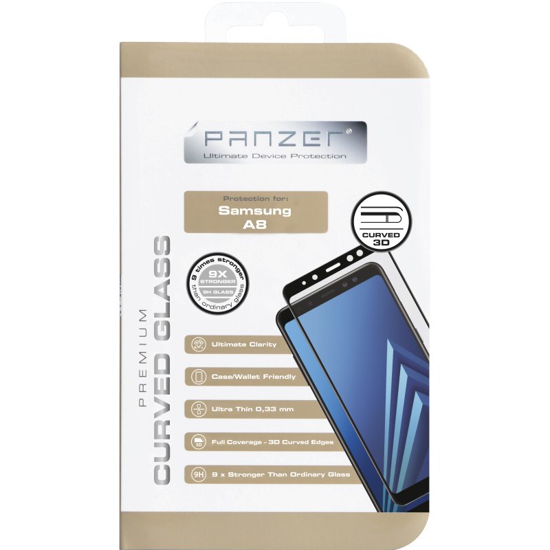 Panzer
Panzer Samsung Galaxy A8 2018, Curved Glass, Svart