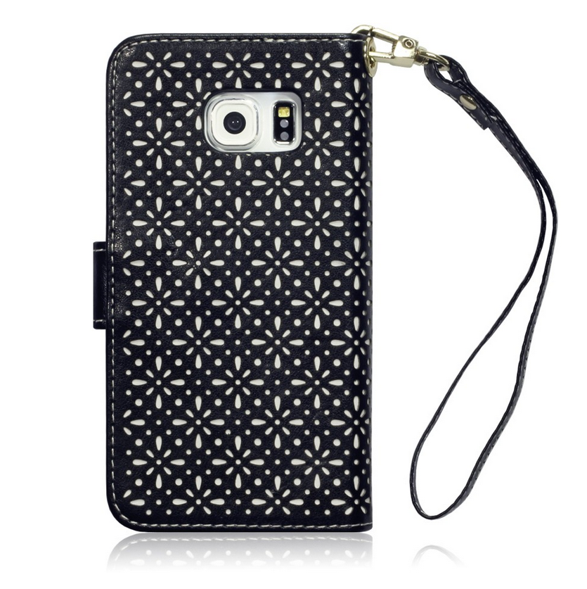 Terrapin - Floral Etch Plånboksfodral till Samsung Galaxy Note 5 - Svart