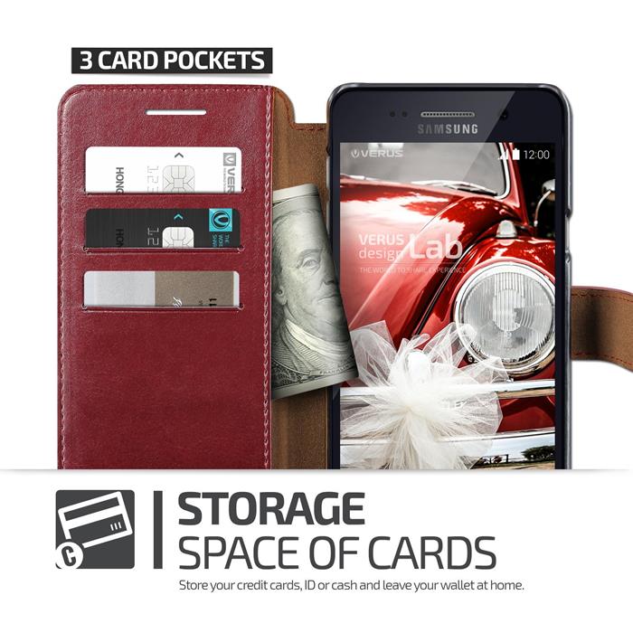 VERUS - Verus Dandy Layered Plånboksfodral till Samsung Note 5 - Röd