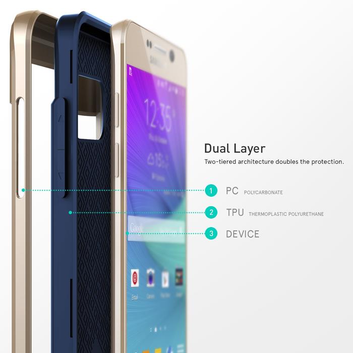Caseology - Caseology Envoy Series Skal till Samsung Galaxy Note 5 - Blå