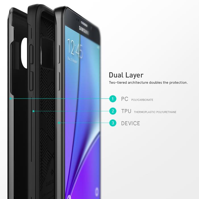 Caseology - Caseology Vault Skal till Samsung Galaxy Note 5 - Svart