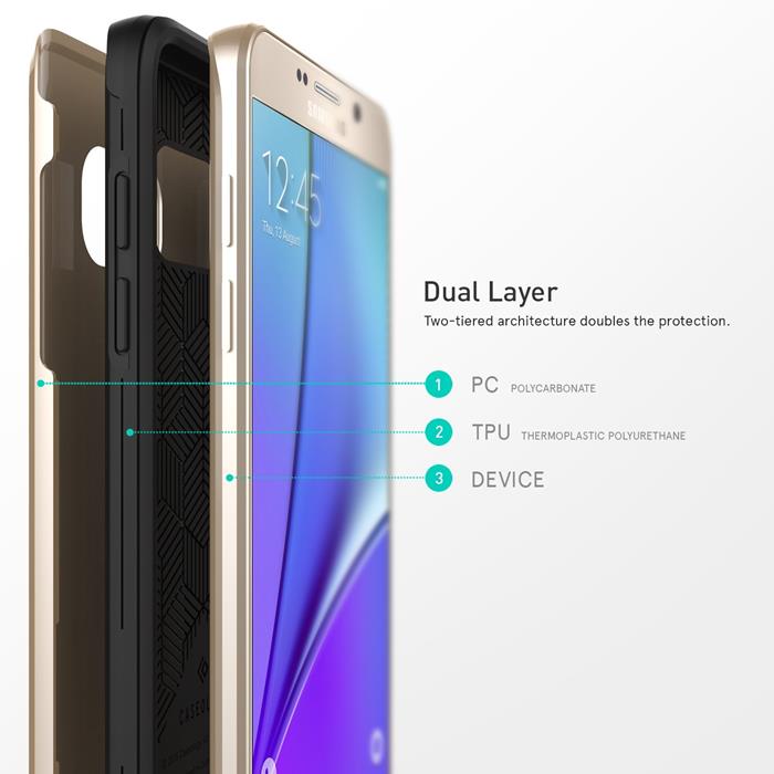 UTGÅTT - Caseology Vault Skal till Samsung Galaxy Note 5 - Gold