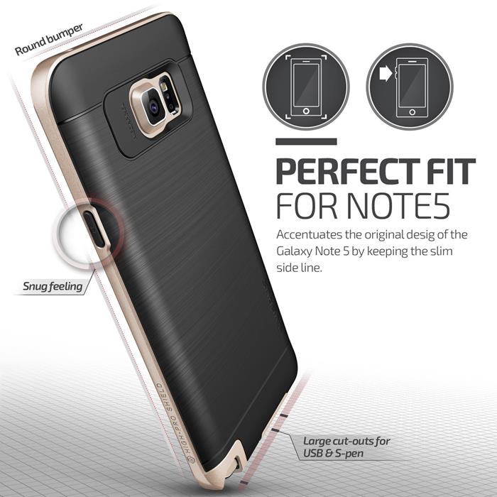 VERUS Verus High Pro Shield Skal till Samsung Galaxy Note 5 - Gold 