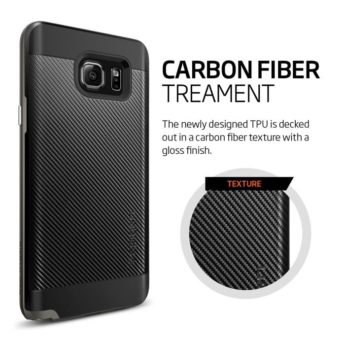 Spigen SPIGEN Neo Hybrid Carbon Skal till Samsung Galaxy Note 5 - Gunmetal 