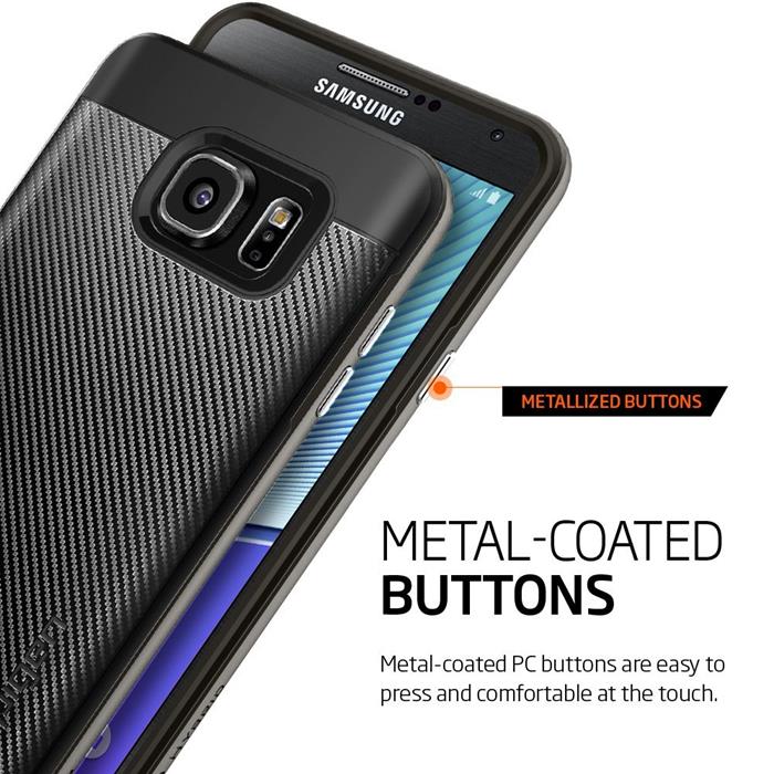 Spigen - SPIGEN Neo Hybrid Carbon Skal till Samsung Galaxy Note 5 - Gunmetal