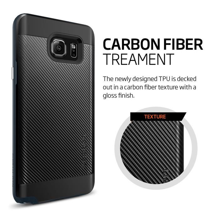 Spigen SPIGEN Neo Hybrid Carbon Skal till Samsung Galaxy Note 5 - Metal Slate 