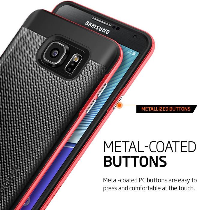 Spigen - SPIGEN Neo Hybrid Carbon Skal till Samsung Galaxy Note 5 - Röd