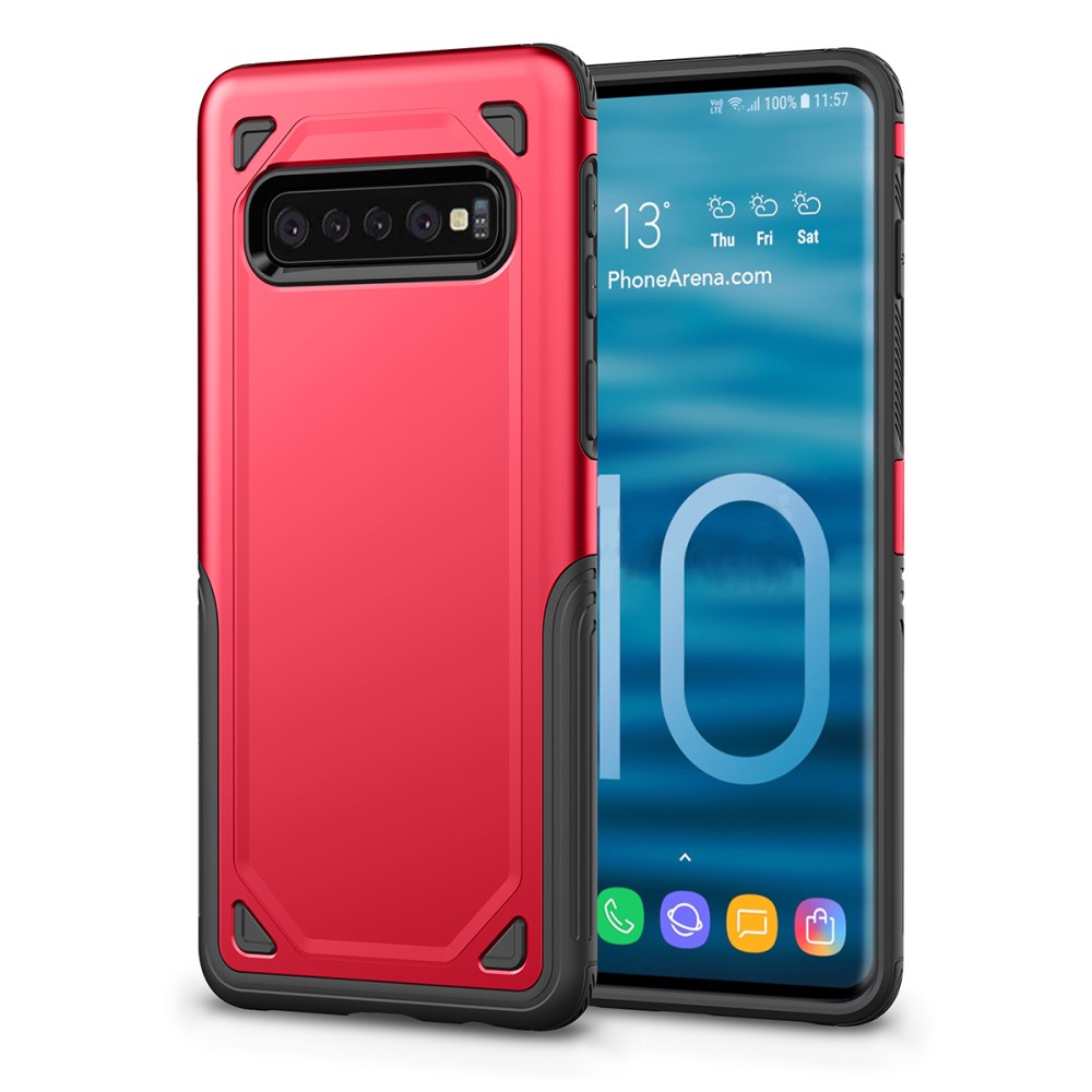 UTGATT1 - Rugged Armor Skal till Samsung Galaxy S10 - Röd