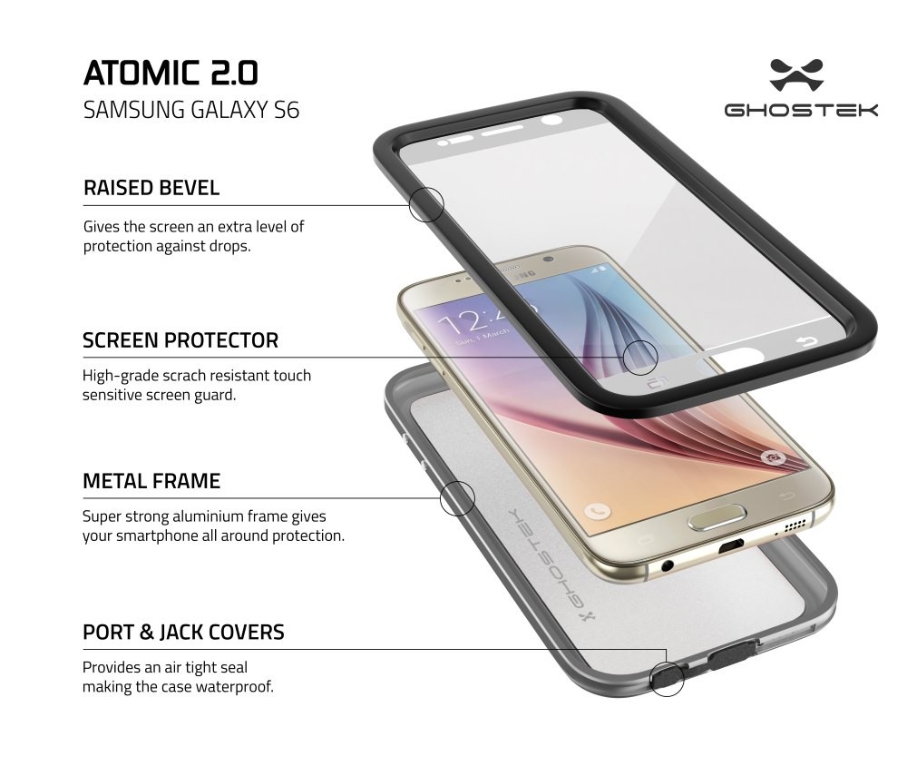 Ghostek
Ghostek Atmoic 2.0 Vattentätt Skal till Samsung Galaxy S6 - Silver