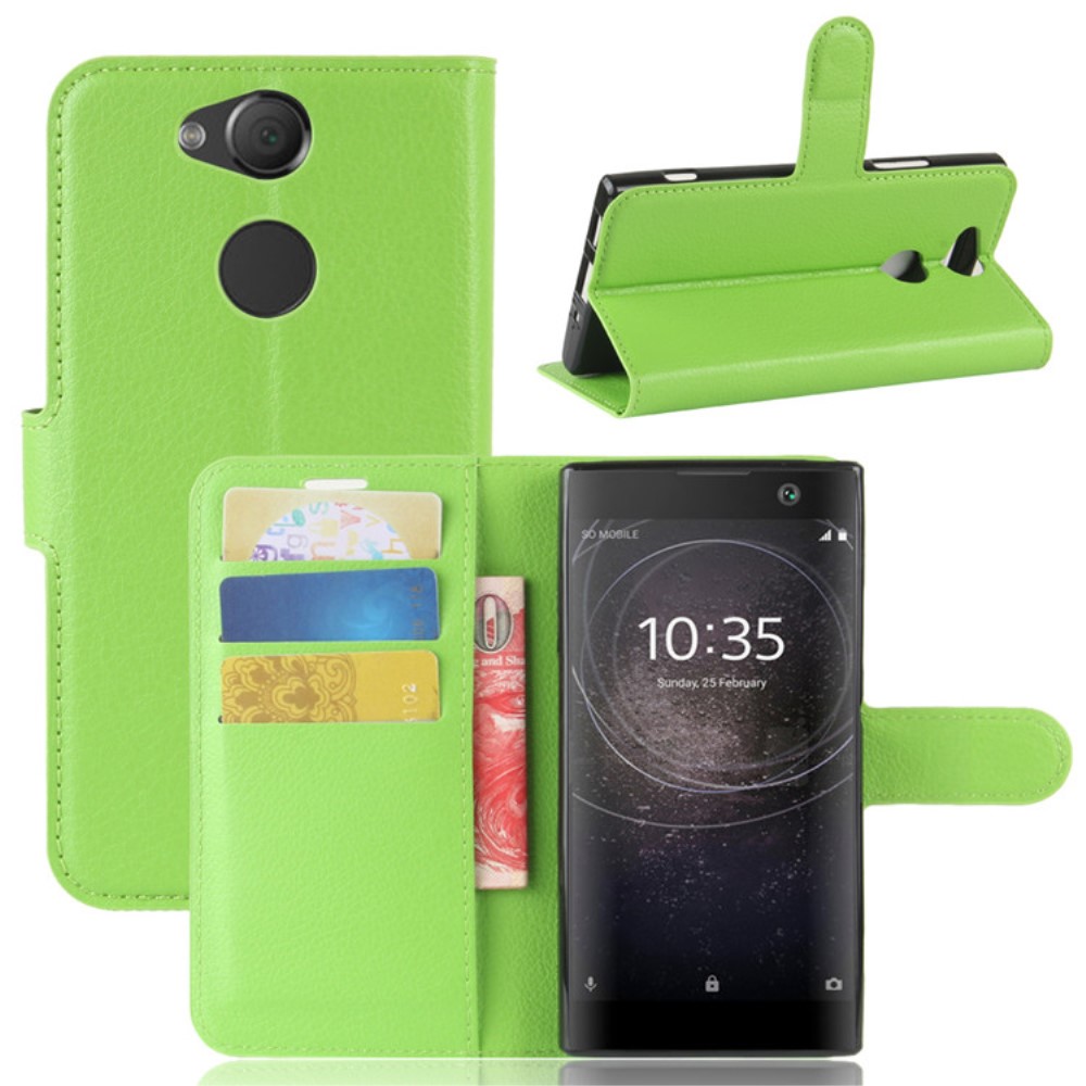 UTGÅTT - Litchi Plånboksfodral till Sony Xperia XA2 - Grön