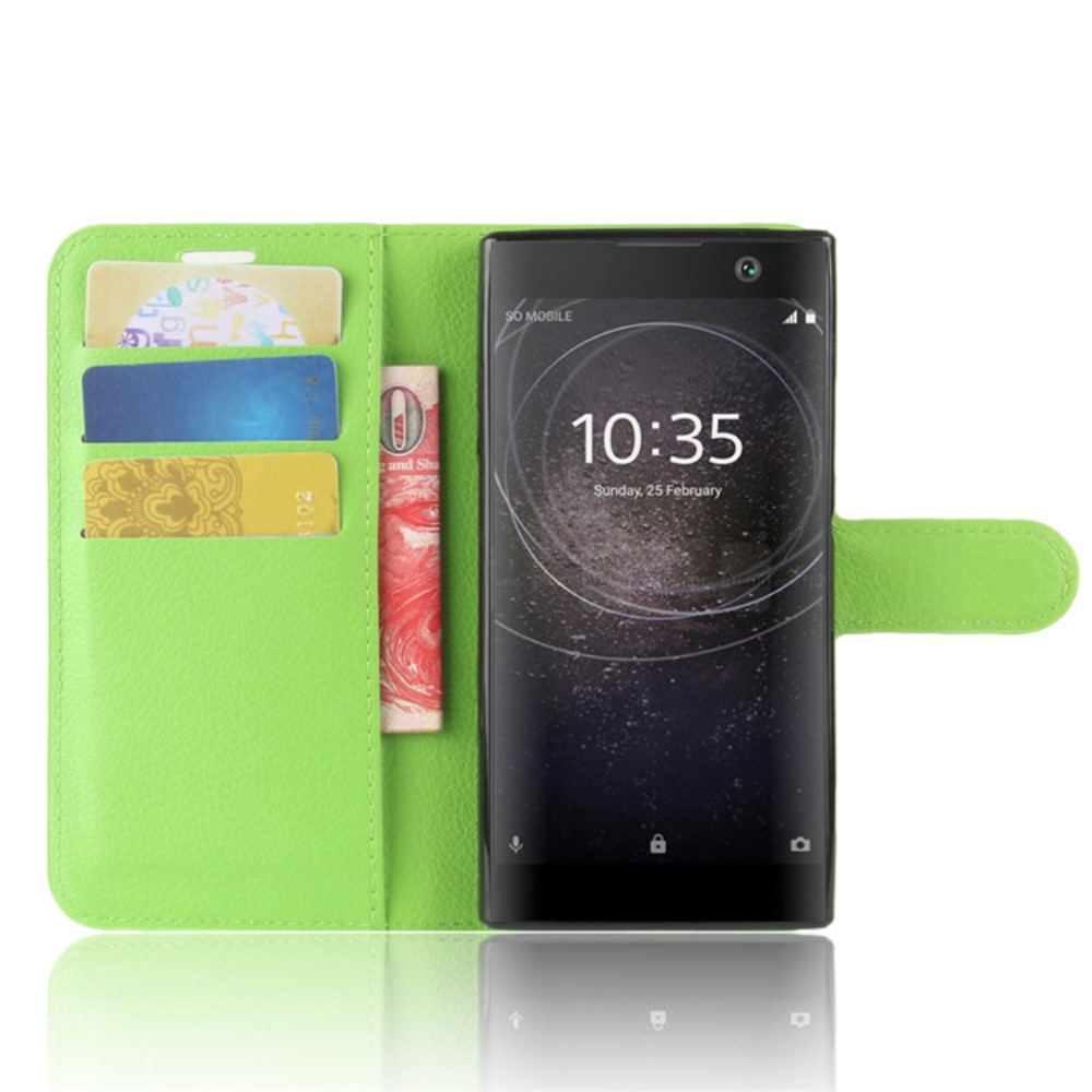 UTGÅTT - Litchi Plånboksfodral till Sony Xperia XA2 - Grön