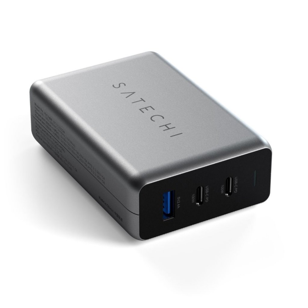 Satechi - Satechi 100W GaN PD-reseladdare med dubbla USB-C och USB-A-uttag