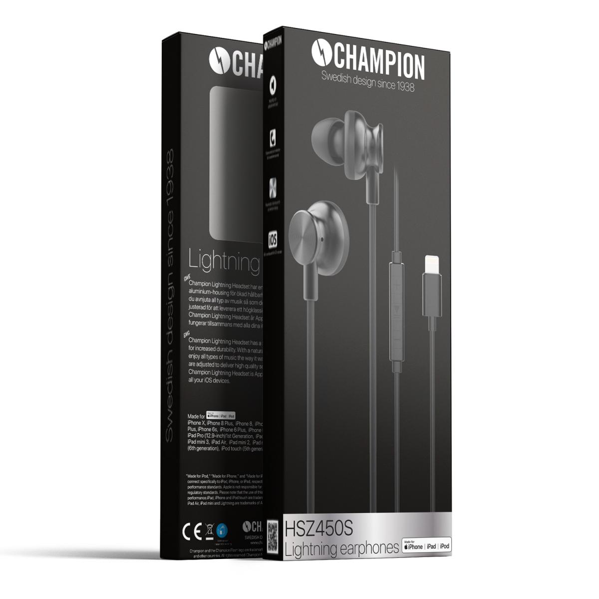 Champion
Champion Hörlurar Headset In-Ear Lightning - Svart