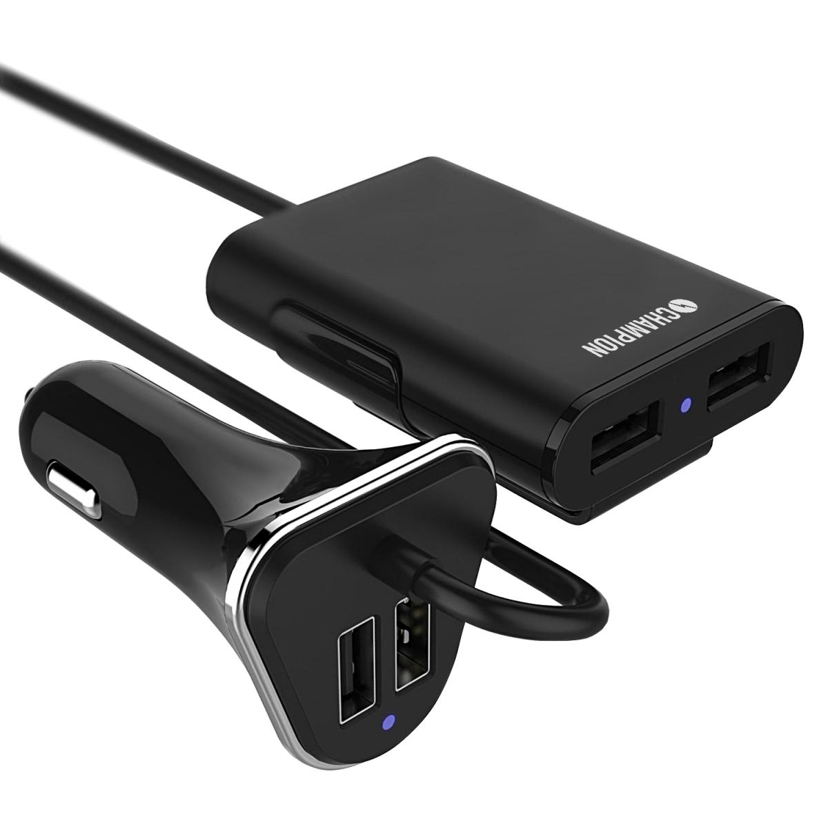 UTGÅTT
Champion USB billaddare 4-Port 9,6A