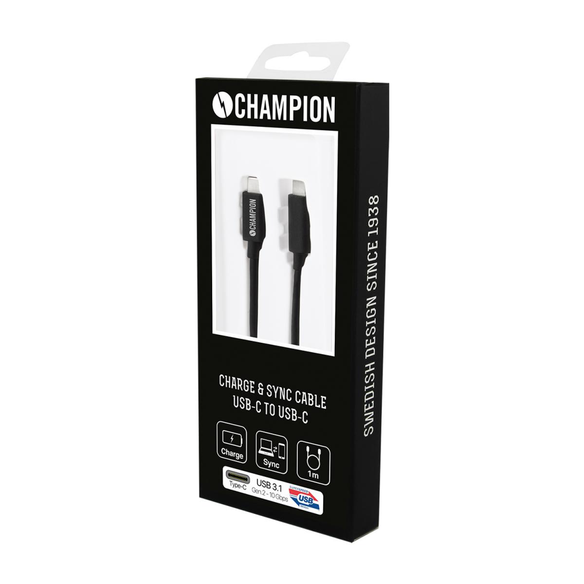 Champion
Champion USB 3.1-kabel, Typ C till Typ C, 1m