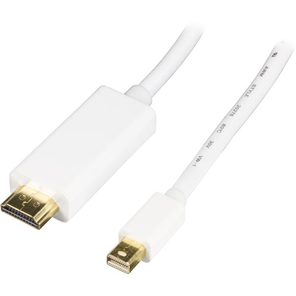UTGÅTT
DELTACO mini DisplayPort till HDMI-monitorkabel med ljud, 20-pin ha-19-pin ha,