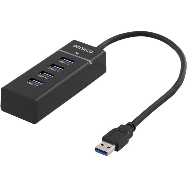UTGÅTT
DELTACO USB 3.0 hubb, 4-portar, aluminium, svart