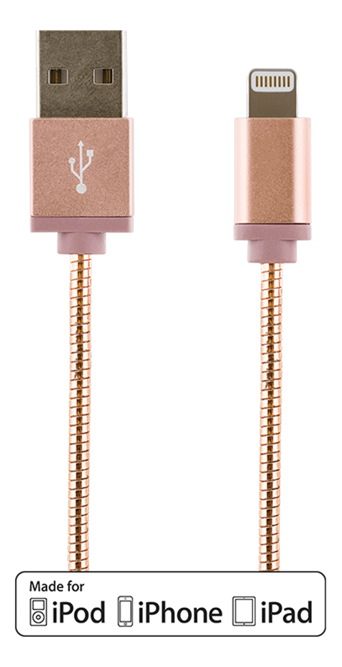 STREETZ
STREETZ lightning kabel till iPad, iPhone och iPod, MFi- Rosé