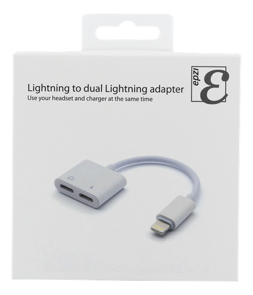 Epzi
EPZI Adapter Lightning till Dubbla Lightning - Ladda och Lyssna (Vit)