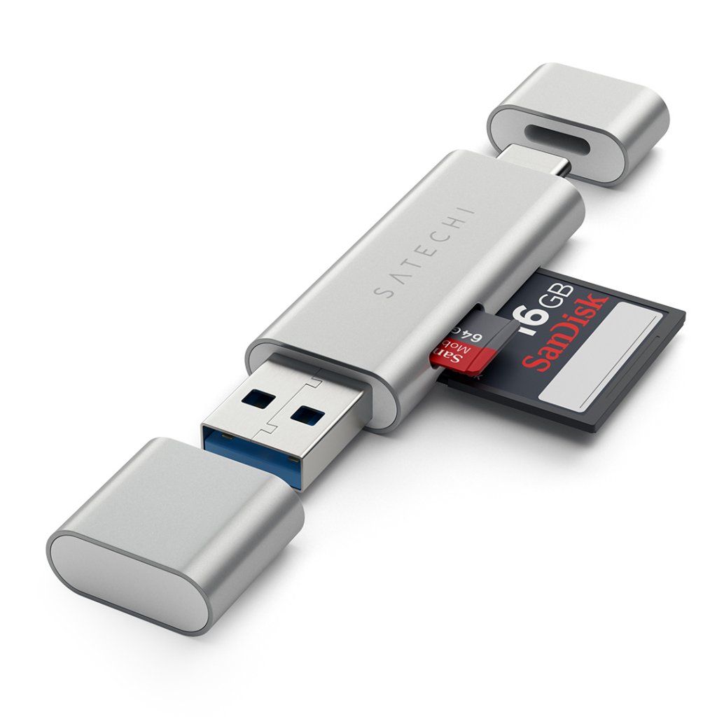 Satechi
Satechi USB-C och USB3.0 Micro/SD-kortläsare av aluminium - Rose Gold