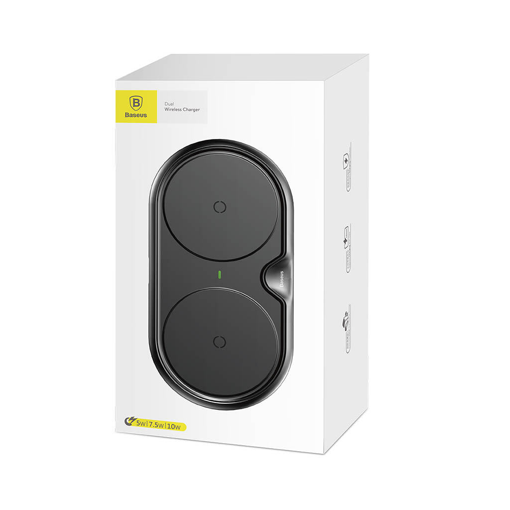 BASEUS
Baseus Premium Dual trådlösa laddare - Silver
