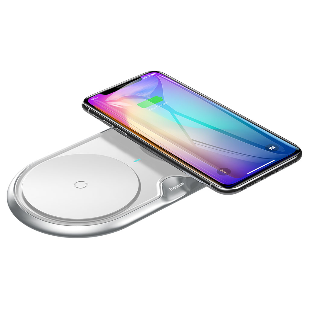 BASEUS
Baseus Premium Dual trådlösa laddare - Silver