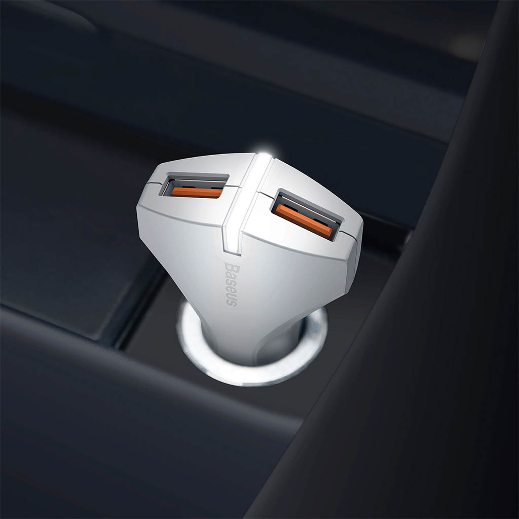 BASEUS
Baseus Small Rocket Quick Charge 3.0 Med Dubbla-USB bil laddare - Svart