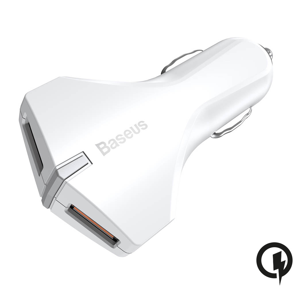 BASEUS
Baseus Small Rocket Quick Charge 3.0 Med Dubbla-USB bil laddare - Svart