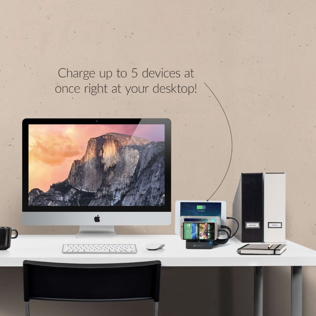 Satechi
Satechi 5-portars USB-laddningsstation – Minskar trassel överallt! - Svart