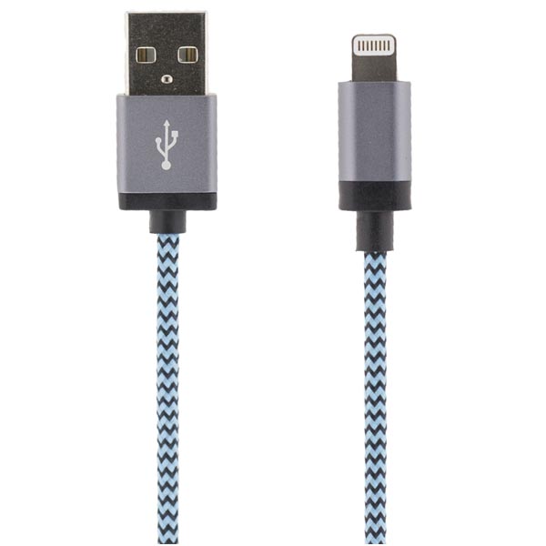 STREETZ
STREETZ USB-synk-/laddarkabel, MFi, Lightning, 1m, blå