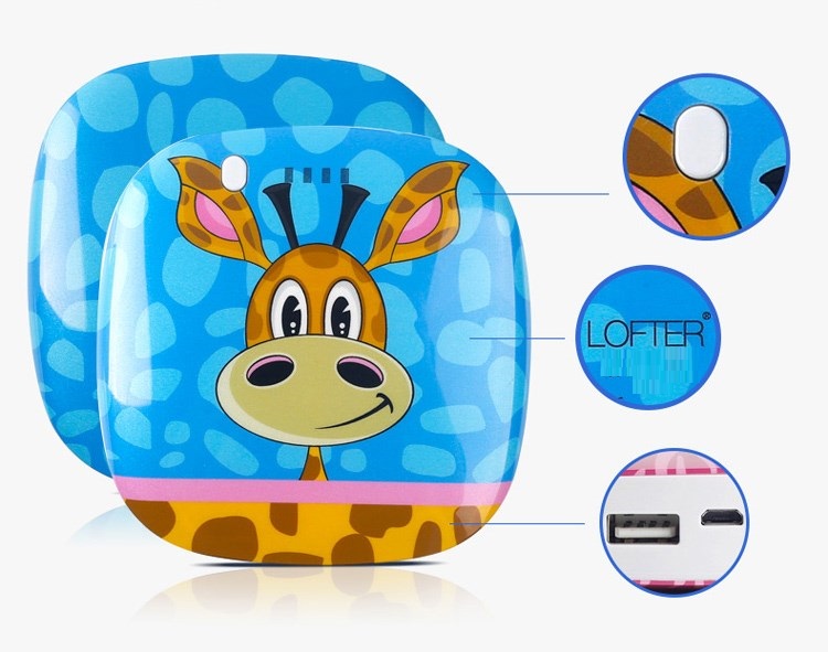 UTGÅTT
Lofter Powerbank, portabelt batteri för mobila enheter, 6600 mAh - Giraffe