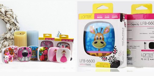 UTGÅTT
Lofter Powerbank, portabelt batteri för mobila enheter, 6600 mAh - Giraffe