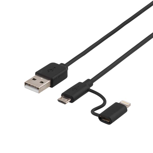 Deltaco
DELTACO USB lightning Micro synk-/laddarkabel, MFi, 1m, svart