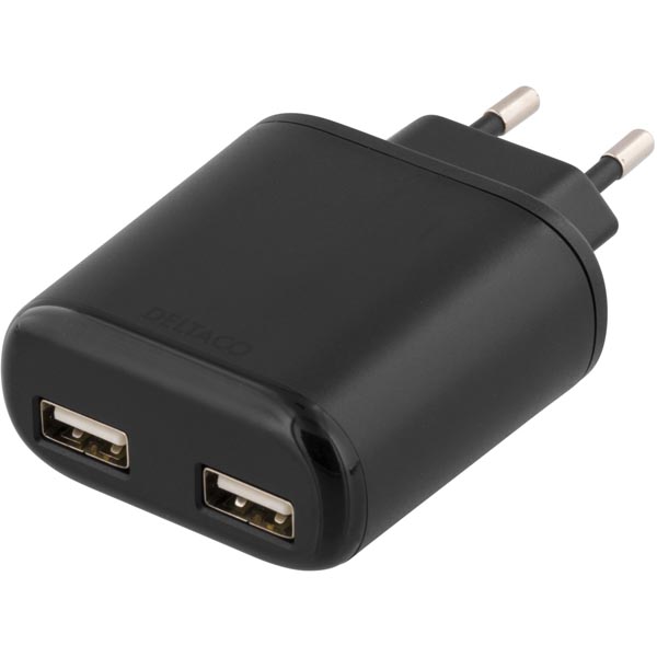 UTGÅTT
DELTACO Väggladdare, 230V till 5V USB, 4,8A, 2xUSB-portar