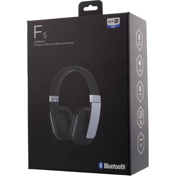UTGÅTT - F5 impact, Bluetooth-hörlur med mic - Svart/Silver