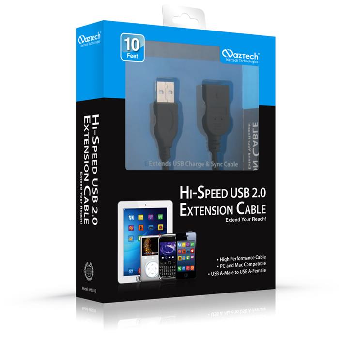 UTGÅTT
Naztech Hi-Speed USB Förlängningskabel (Svart)