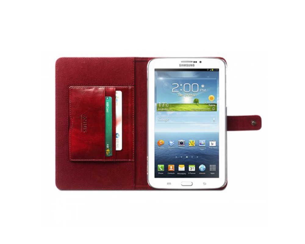 UTGATT4 - Zenus Modern Classic Väska till Samsung Galaxy Tab 3 7.0 (Röd)