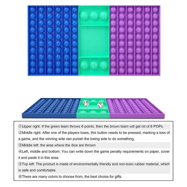 Fidget Toys - Fidget Pop it Brädspel - Sensory Toy för Vuxna & Barn - Flerfärgad