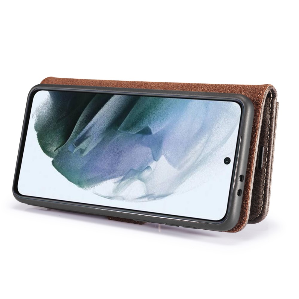 DG.MING - DG.MING Äkta Läder Plånboksfodral Galaxy S21 - Grå