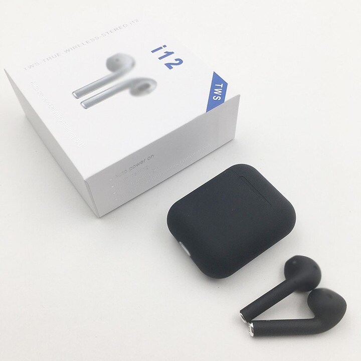 A-One Brand - i12S TWS Trådlösa hörlurar, Bluetooth 5.0 - Svart