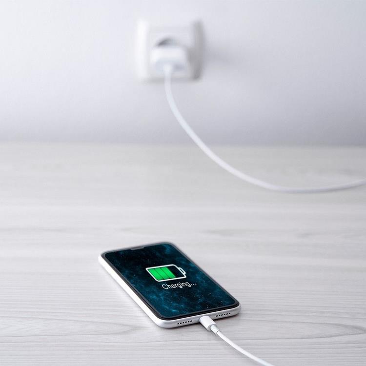 Forcell - Forcell Reseladdare USB-C med Lightning Kabel 3A 20W - Vit