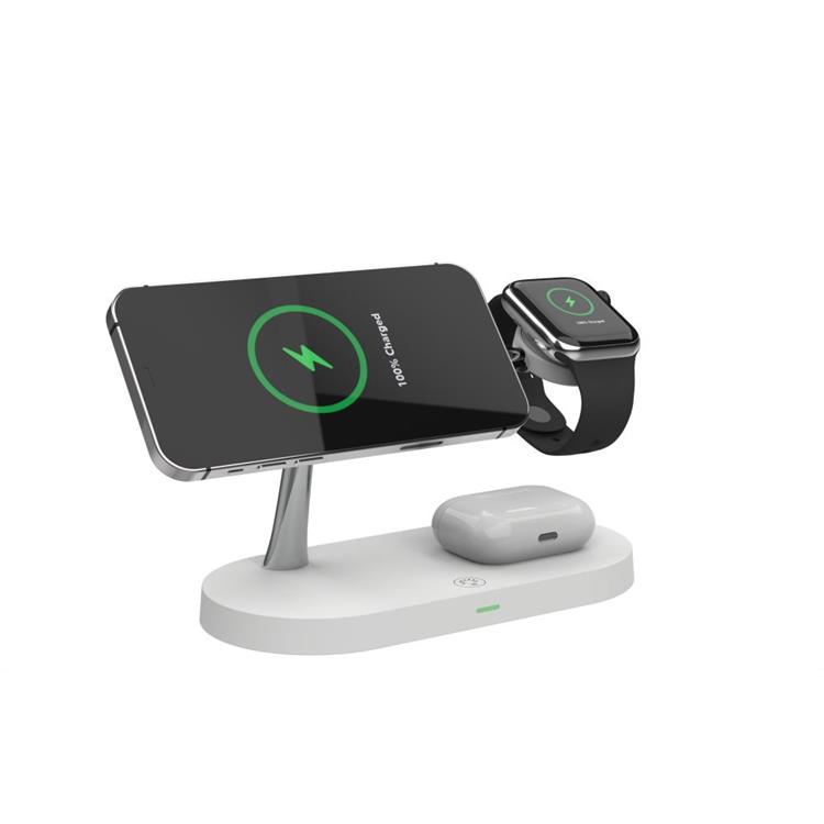 Tech-Protect - Tech-Protect A14 3in1 Trådlös Laddare Magnetiska Magsafe - Vit