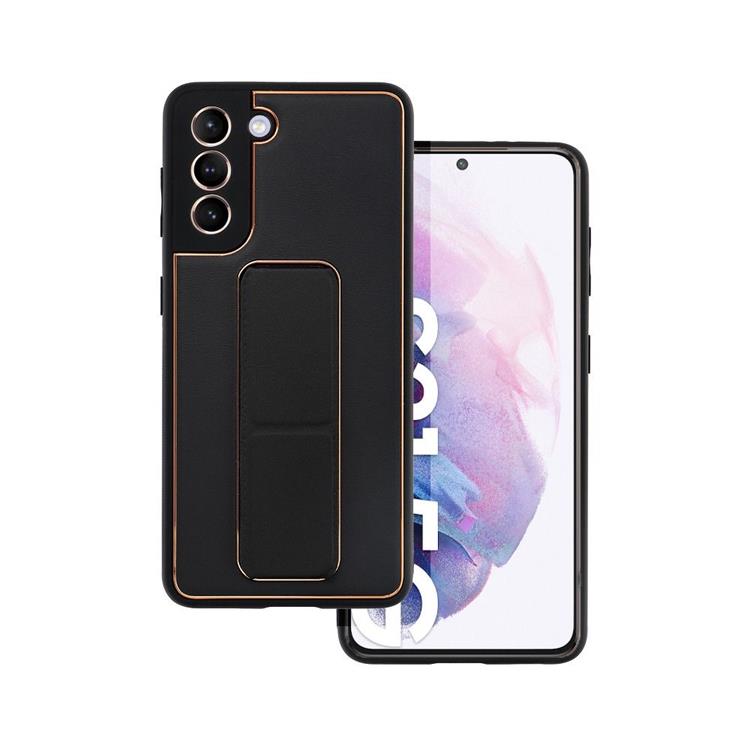 Forcell - Forcell Galaxy S21 FE Skal Kickstand Läder - Svart