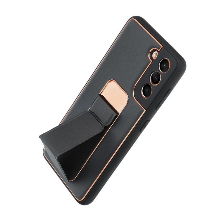 Forcell - Forcell Galaxy S21 FE Skal Kickstand Läder - Svart