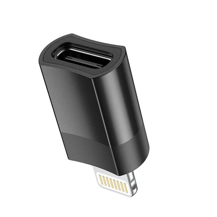 Hoco - Hoco UA17 Adapter USB-C to Lightning - Svart
