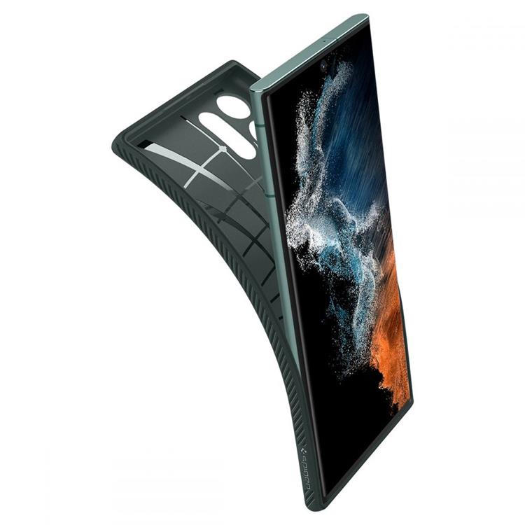 Spigen - Spigen Liquid Air Skal Galaxy S22 Ultra - Grön