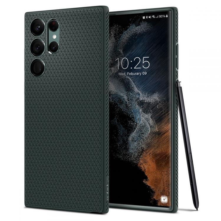 Spigen - Spigen Liquid Air Skal Galaxy S22 Ultra - Grön