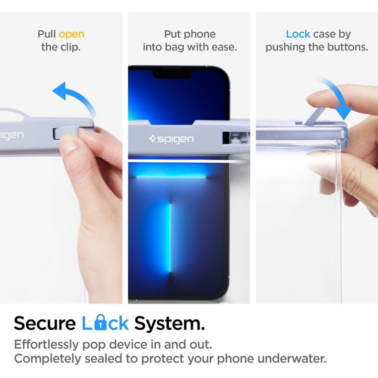 Spigen - Spigen 2-Pack Universala Vattentät Mobilväskor A601 - Aqua Blå