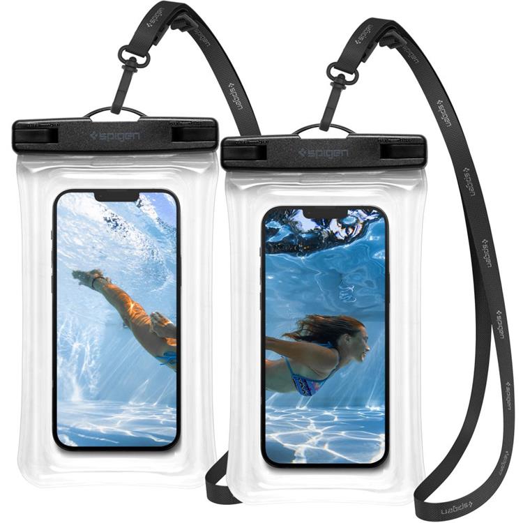 Spigen - Spigen 2-Pack Universala Vattentät Mobilväskor A610 - Crystal Clear