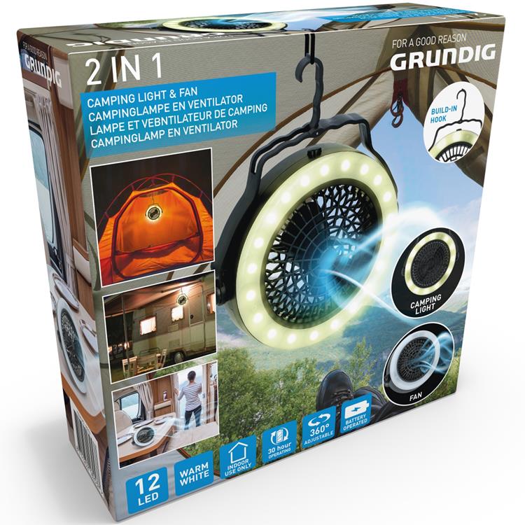 UTGATT5 - Grundig Campinglampa med Fläkt